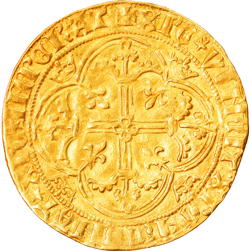 Monnaie, France, Charles VII, Royal d'or, Montélimar, TTB+, Or, Duplessy:455