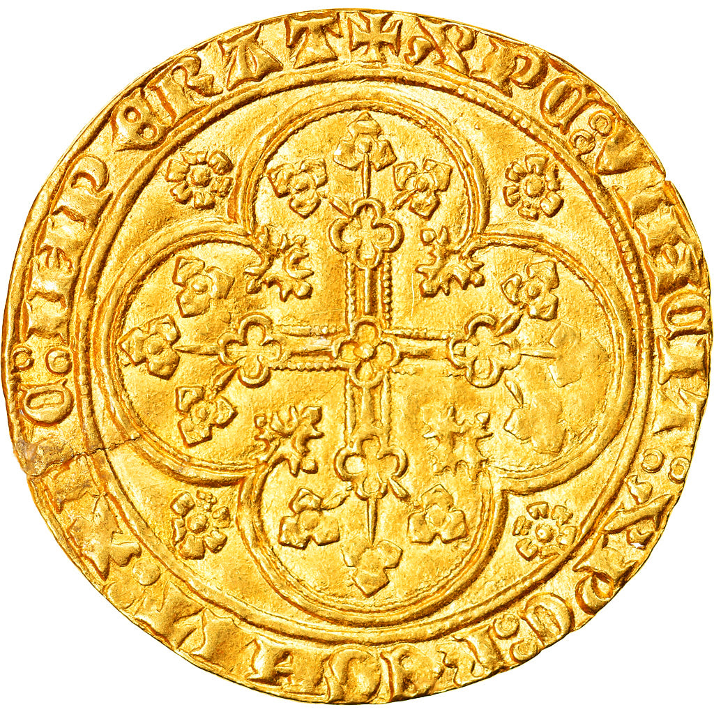 Coin, France, Flanders, Louis II de Mâle, Chaise d'or, AU(55-58), Gold