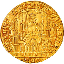 Moeda, França, Flanders, Louis II de Mâle, Chaise d'or, MS(60-62), Dourado