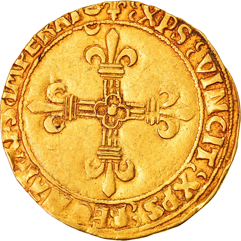Moneda, Francia, Charles VIII, Ecu d'or, Bordeaux, MBC, Oro, Duplessy:575A