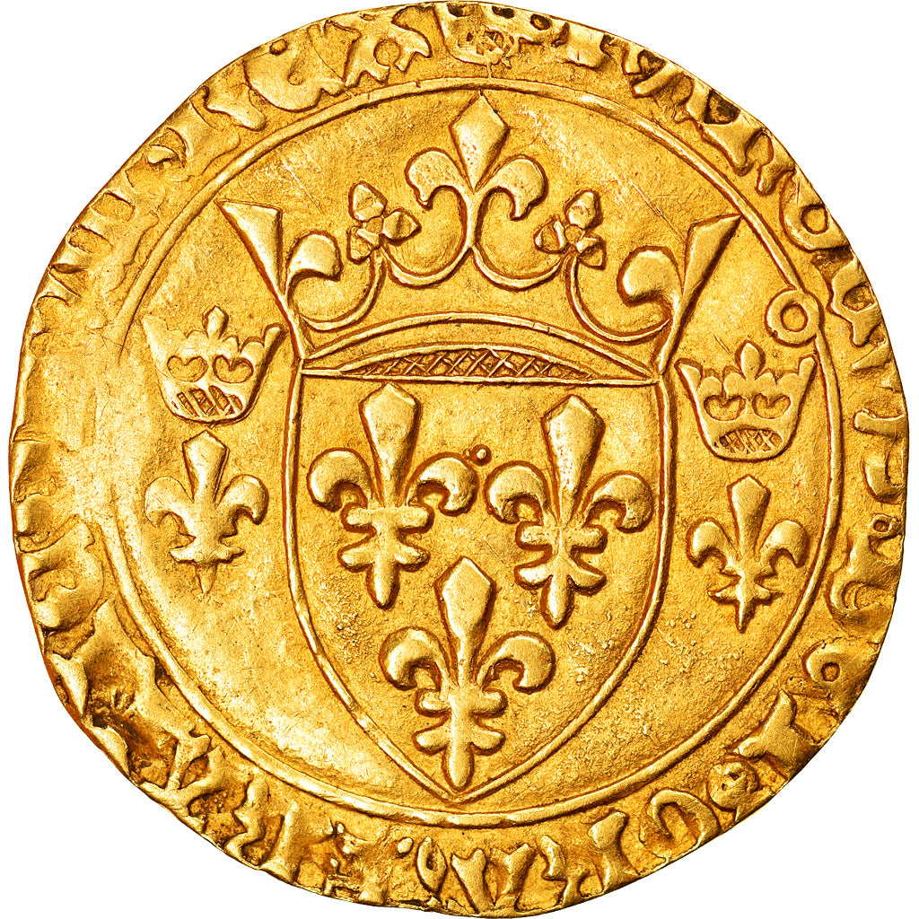 Moneta, Francja, Charles VII, Ecu d'or, 1450, Toulouse, EF(40-45), Złoto