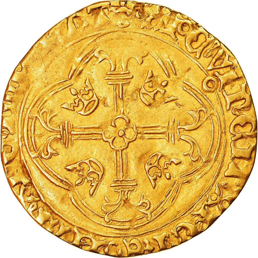 Moneta, Francja, Charles VII, Ecu d'or, 1450, Toulouse, EF(40-45), Złoto