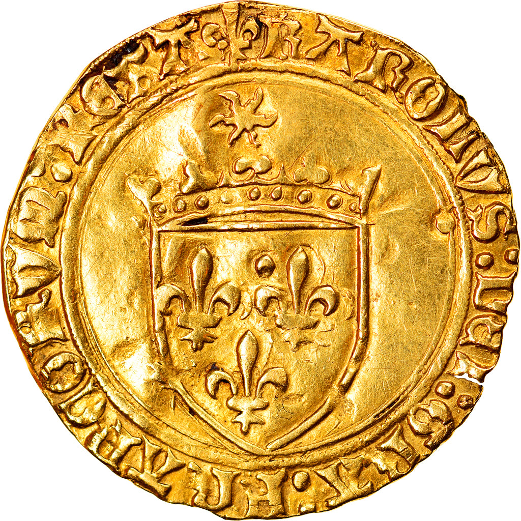 Moneda, Francia, Charles VIII, Ecu d'or, Angers, MBC+, Oro, Duplessy:575A