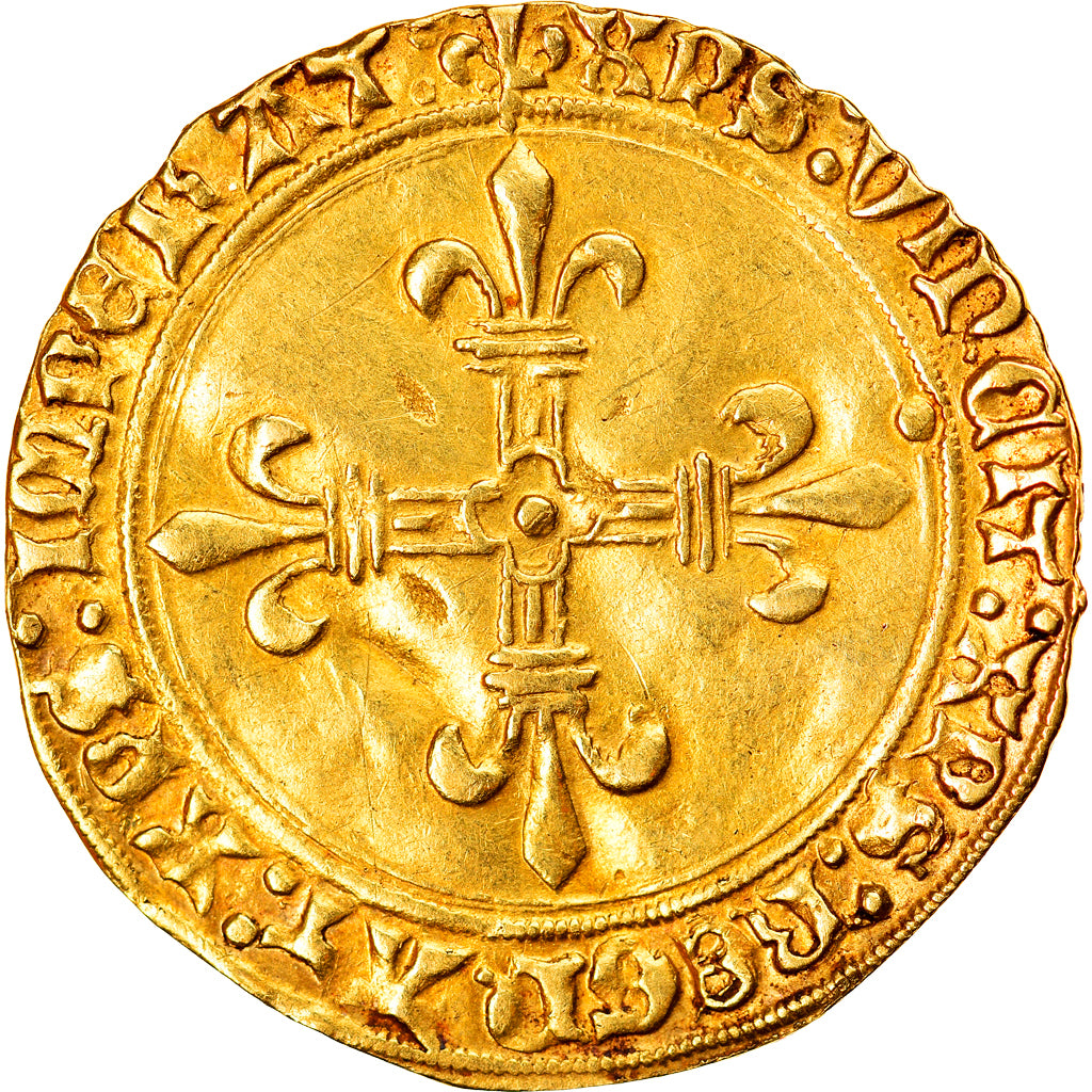Moneda, Francia, Charles VIII, Ecu d'or, Angers, MBC+, Oro, Duplessy:575A