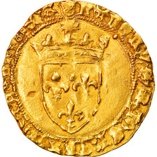 Moeda, França, Charles VIII, Ecu d'or, Montpellier, VF(30-35), Dourado