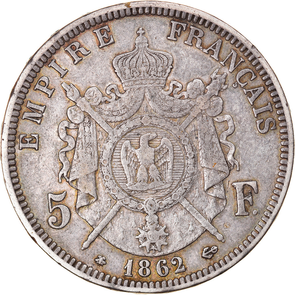Coin, France, Napoleon III, 5 Francs, 1862, Sans lettre, EF(40-45), Silver