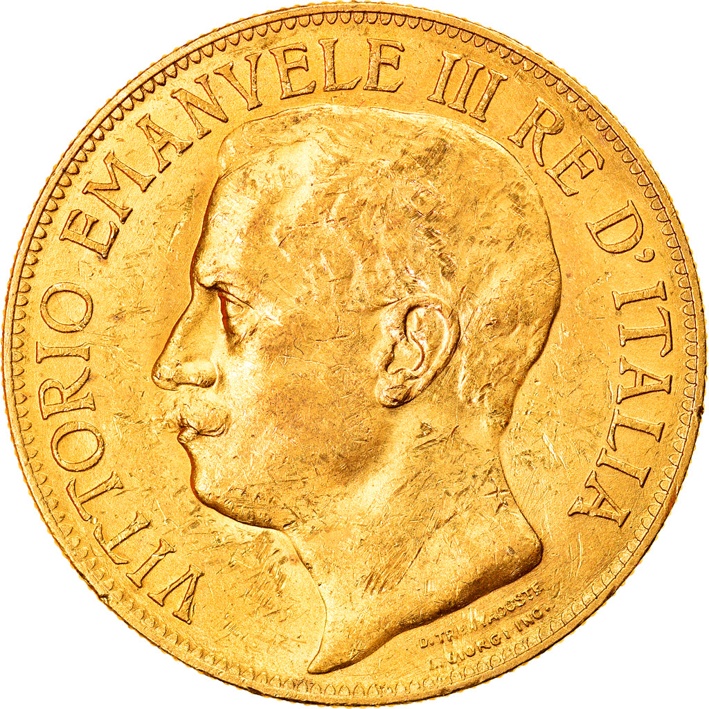 Moeda, Itália, Vittorio Emanuele III, 50 Lire, 1911, Rome, AU(55-58), Dourado