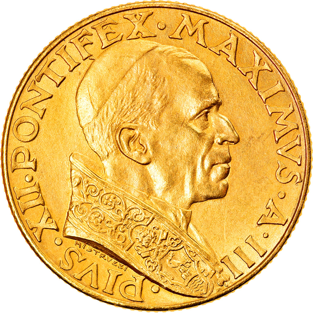 Coin, VATICAN CITY, Pius XII, 100 Lire, 1941, Rome, MS(63), Gold, KM:30.2
