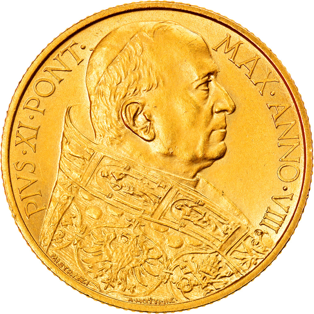 Coin, VATICAN CITY, Pius XI, 100 Lire, 1929, Rome, MS(63), Gold, KM:9