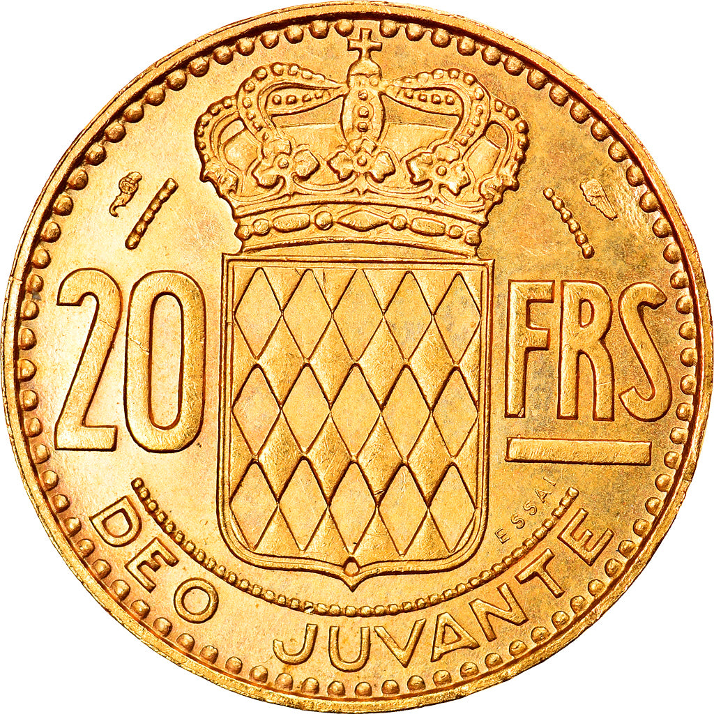 Coin, Monaco, Rainier III, 20 Francs, 1950, Paris, ESSAI, MS(63), Gold, KM:E29