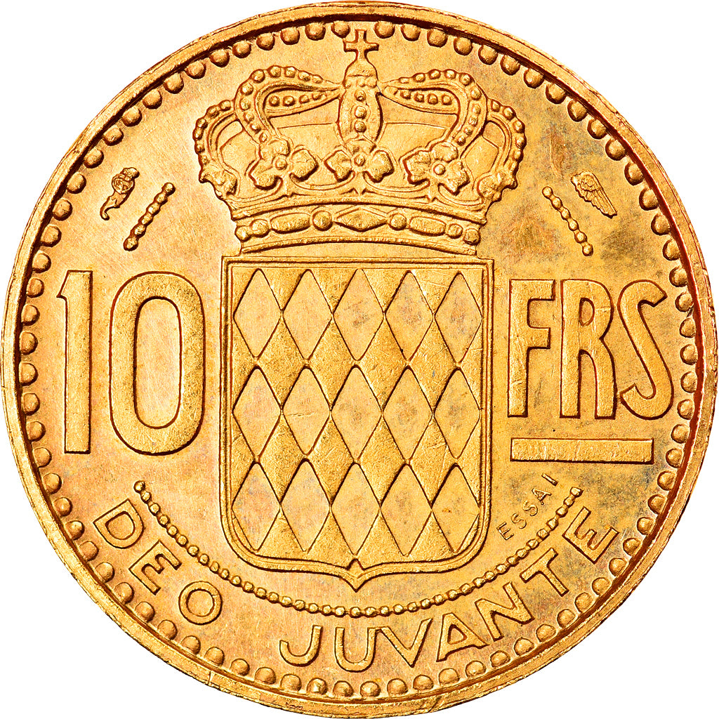 Coin, Monaco, Rainier III, 10 Francs, 1950, Paris, ESSAI, MS(63), Gold, KM:E26