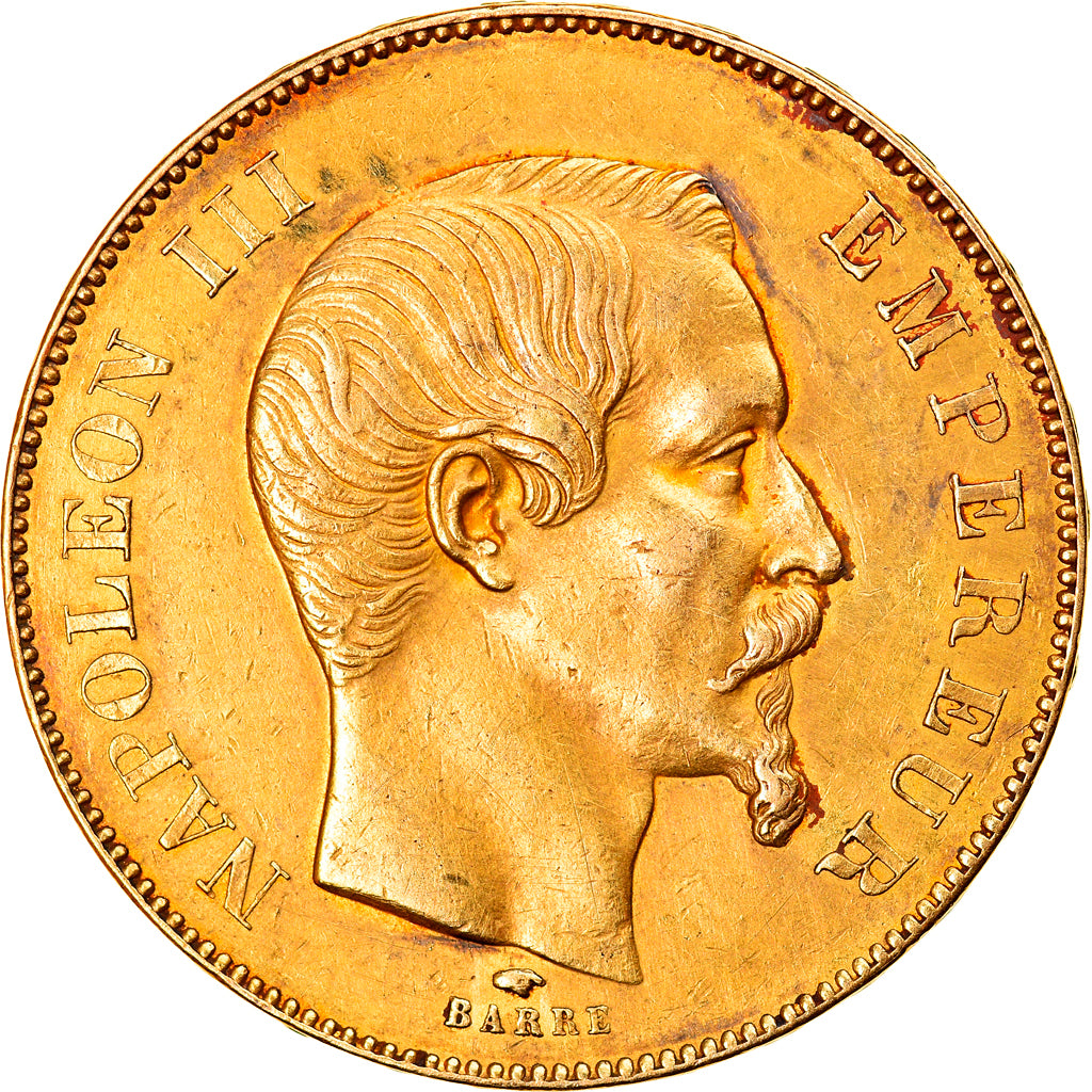 Munten, Frankrijk, Napoleon III, 50 Francs, 1857, Paris, ZF+, Goud, KM:785.1