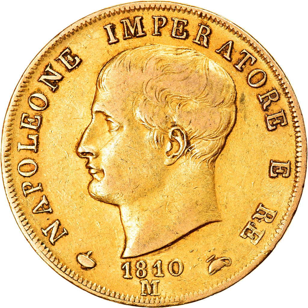 Moeda, ESTADOS ITALIANOS, KINGDOM OF NAPOLEON, Napoleon I, 40 Lire, 1810, Milan