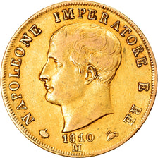 Monnaie, États italiens, KINGDOM OF NAPOLEON, Napoleon I, 40 Lire, 1810, Milan