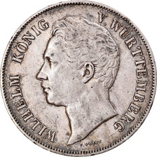 Coin, German States, WURTTEMBERG, Wilhelm I, 2 Gulden, 1848, AU(50-53), Silver