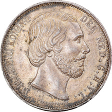 Coin, Netherlands, William III, 2-1/2 Gulden, 1872, AU(55-58), Silver, KM:82