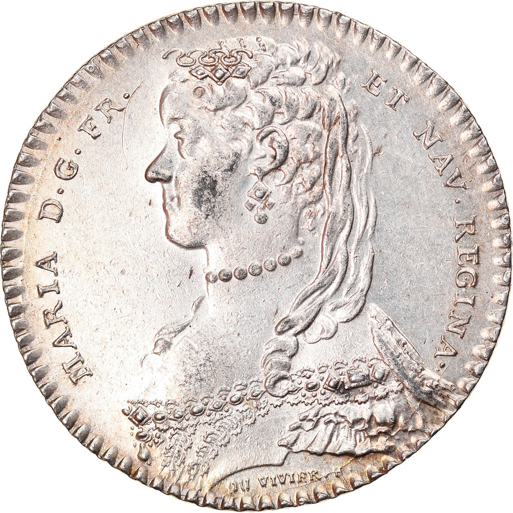 Francia, Token, Royal, Maison de la Reine, Marie Lesczinska, 1755, EBC, Plata