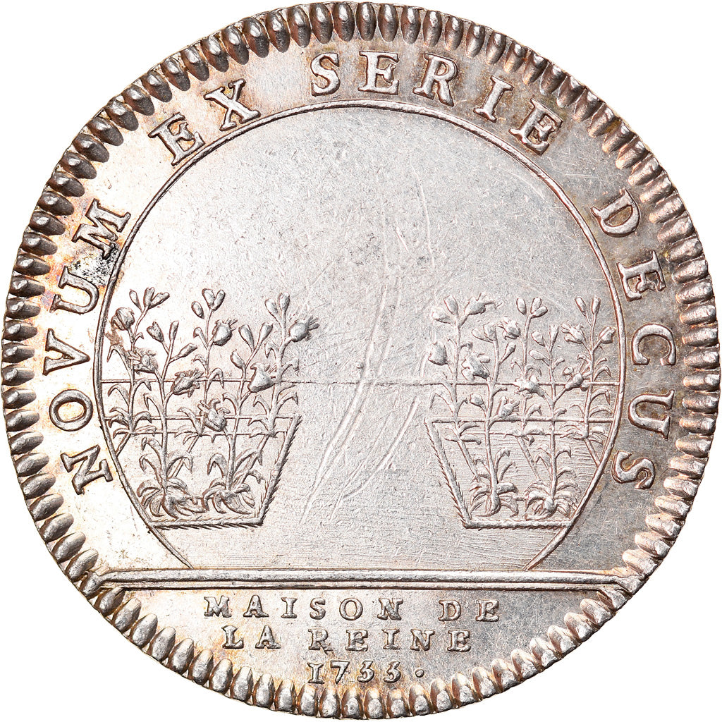 Francia, Token, Royal, Maison de la Reine, Marie Lesczinska, 1755, EBC, Plata