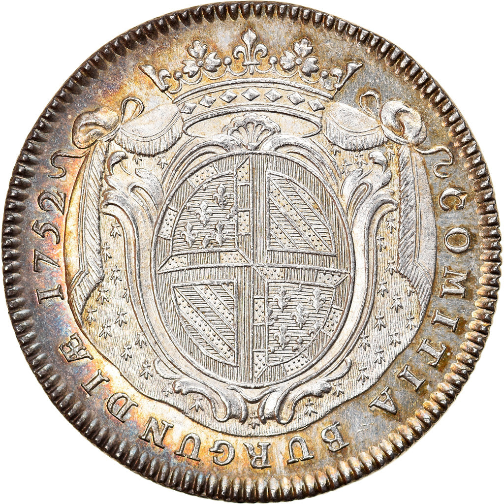 France, Token, Louis XV, Etats de Bourgogne, 1752, MS(60-62), Silver