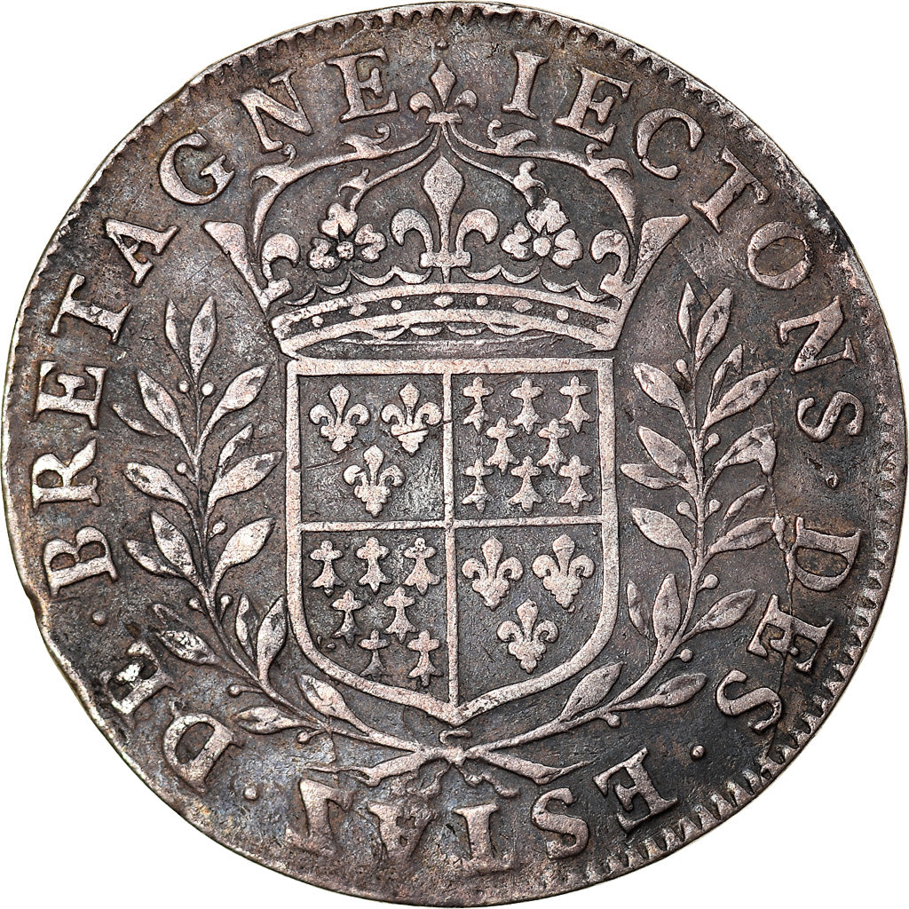 France, Token, Royal, Louis XIV, Etats de Bretagne, Vitré, AU(50-53), Silver