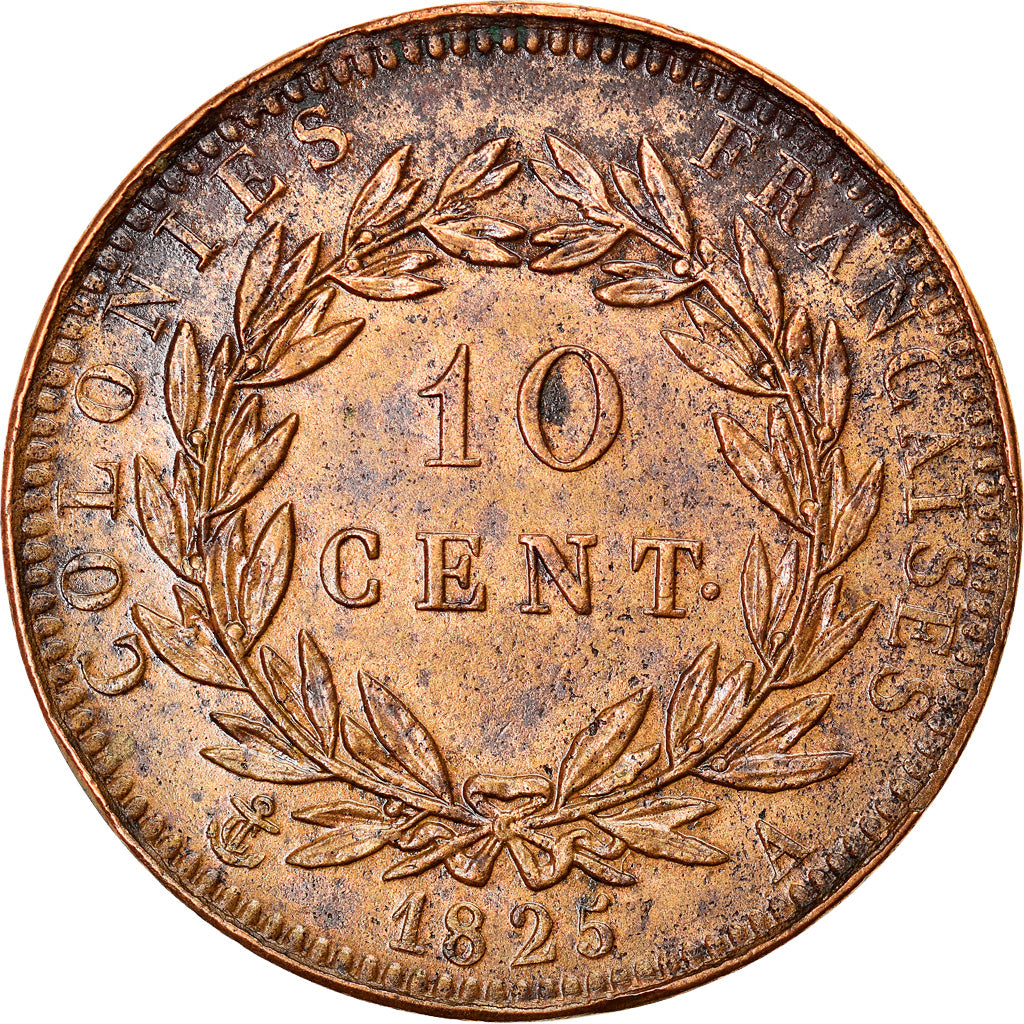 Monnaie, Colonies françaises, Charles X, 10 Centimes, 1825, Paris, SUP+