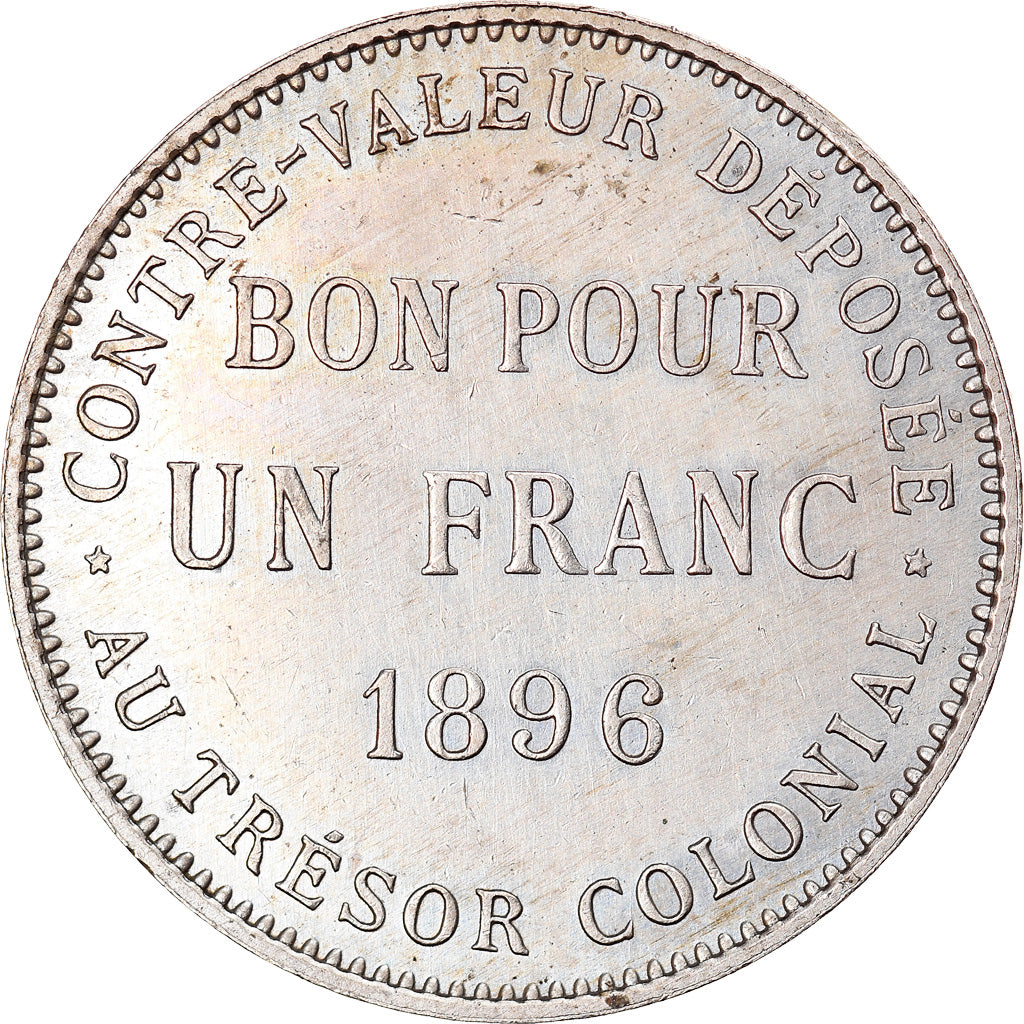 Coin, Réunion, Franc, 1896, AU(50-53), Copper-nickel, KM:5