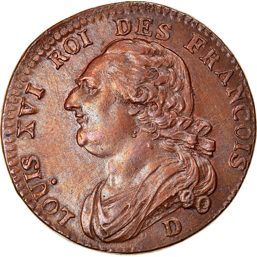 Coin, France, 12 deniers françois, 12 Deniers, 1791, Lyon, MS(60-62), Bronze