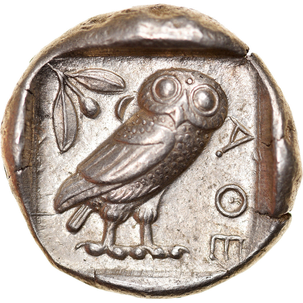 Coin, Attica, Athens, Tetradrachm, 455-449 BC, Athens, AU(55-58), Silver