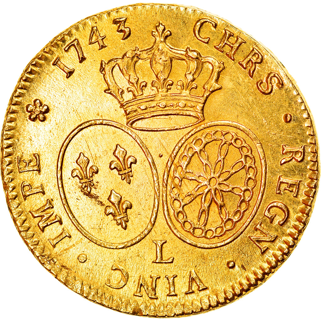 Monnaie, France, Louis XV, Double louis d'or au bandeau, 2 Louis D'or, 1743