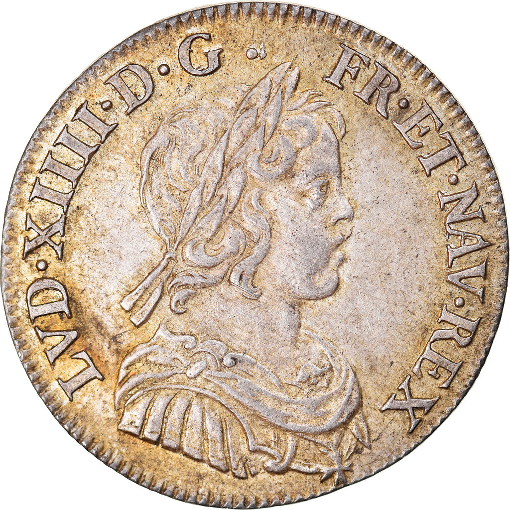 Moneta, Francia, Louis XIV, 1/4 Écu à la mèche courte, 1/4 Ecu, 1643, Paris