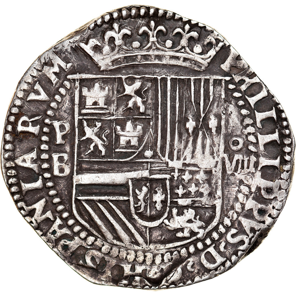 Coin, Bolivia, Philip II, Cob, 8 Reales, Potosi, Great Module, EF(40-45), Silver