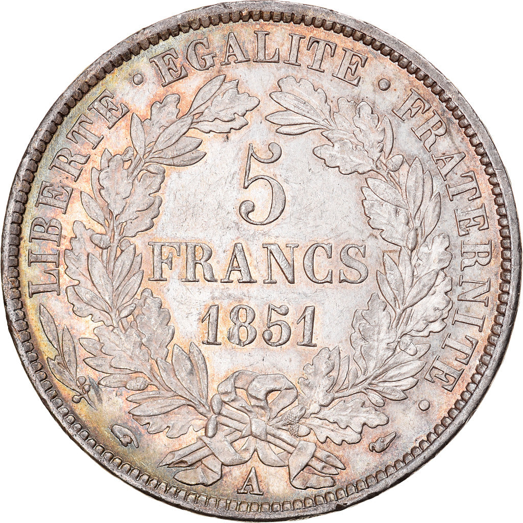 Coin, France, Cérès, 5 Francs, 1851, Paris, MS(63), Silver, KM:761.1