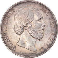 Coin, Netherlands, William III, 2-1/2 Gulden, 1858, AU(50-53), Silver, KM:82