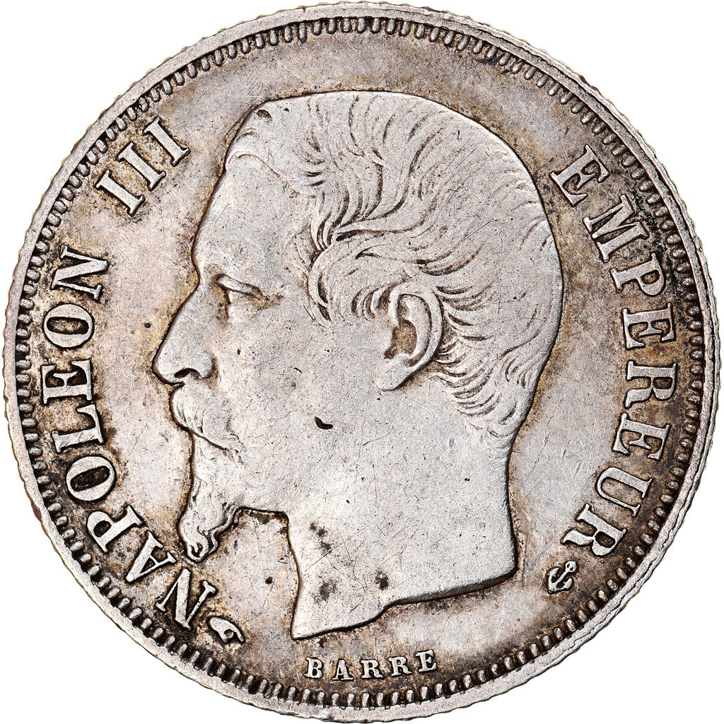 Coin, France, Napoleon III, Napoléon III, Franc, 1858, Paris, EF(40-45)