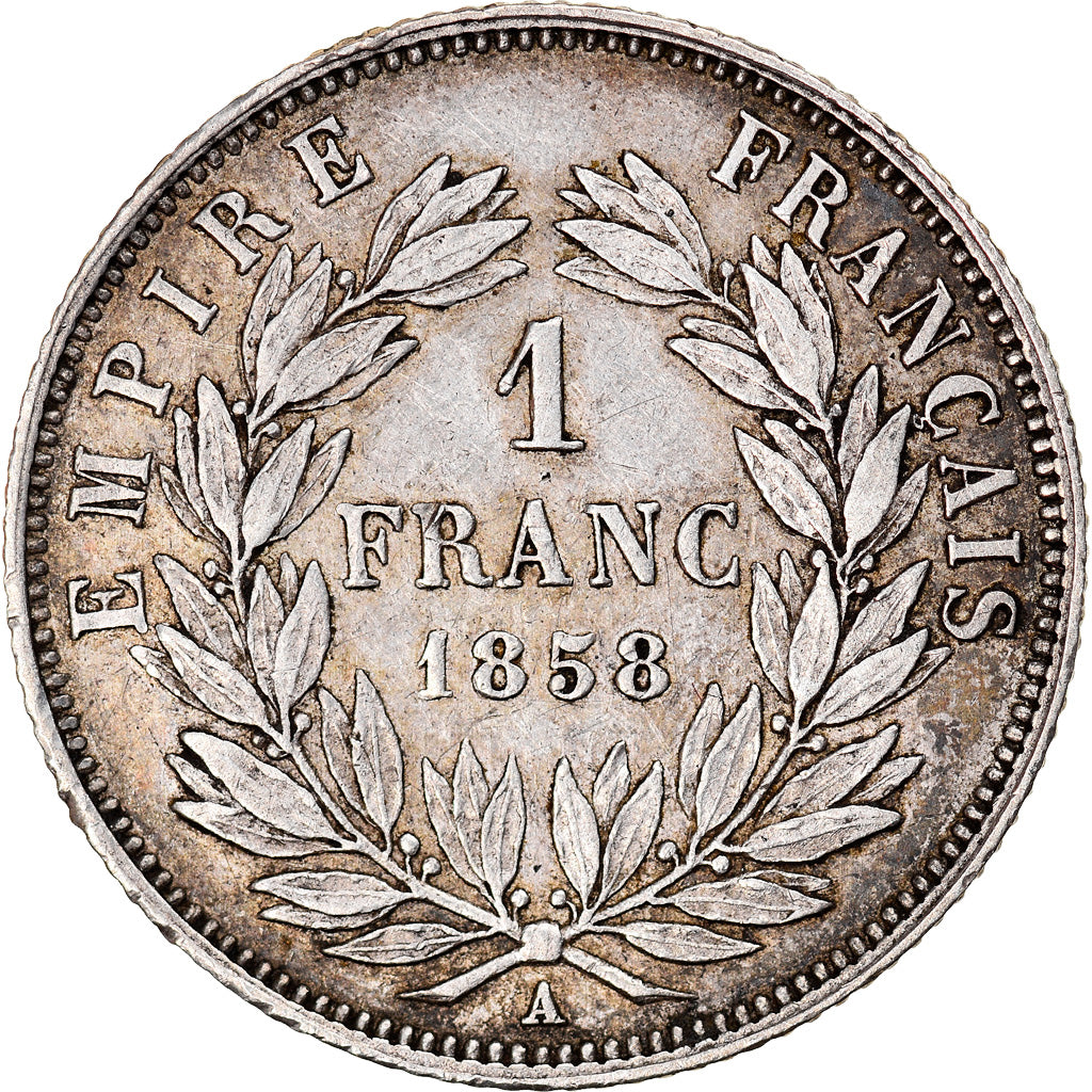 Coin, France, Napoleon III, Napoléon III, Franc, 1858, Paris, EF(40-45)