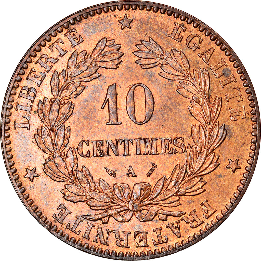Coin, France, Cérès, 10 Centimes, 1896, Paris, MS(64), Bronze, KM:815.1