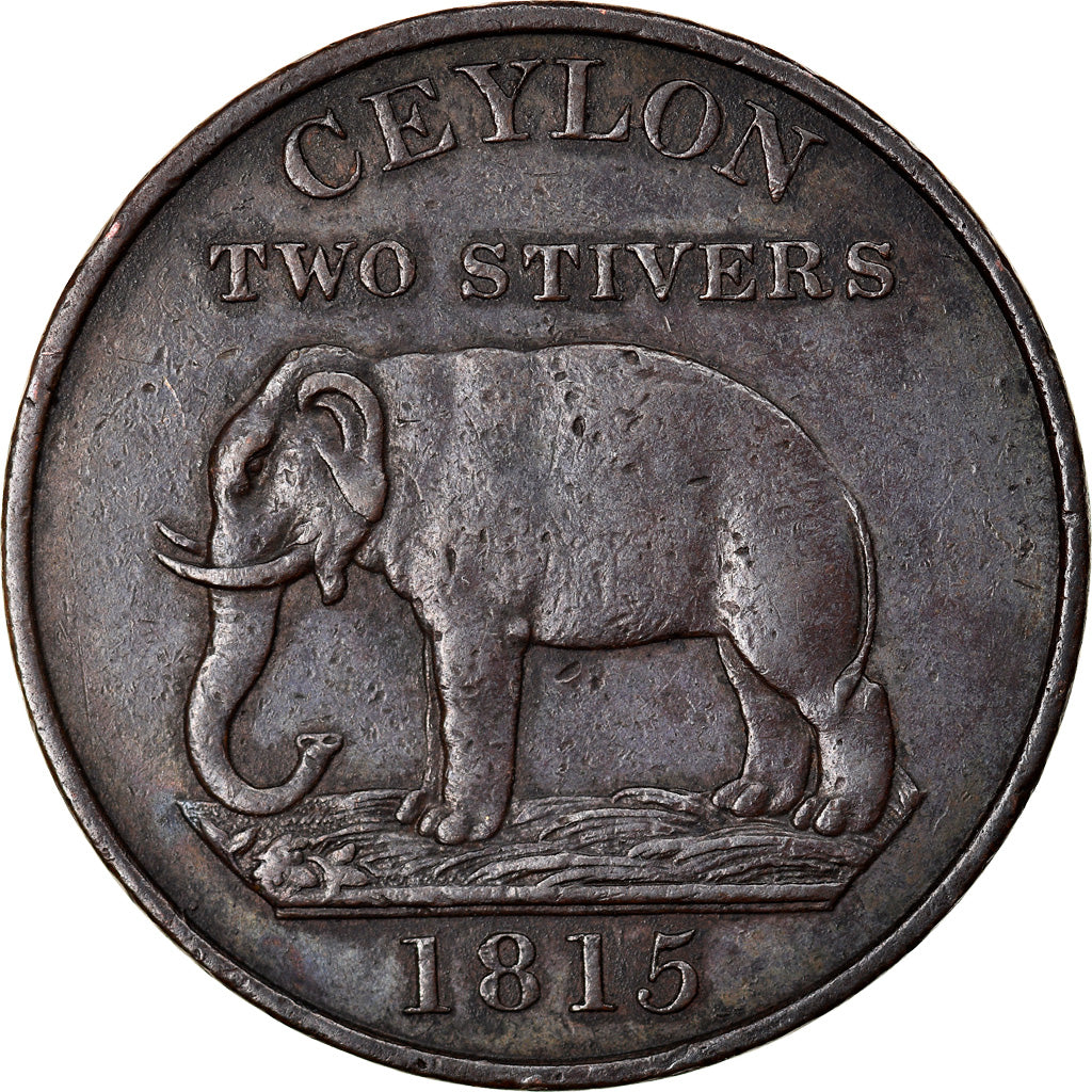 Coin, Ceylon, George III, 2 Stivers, 1815, AU(50-53), Copper, KM:82.1