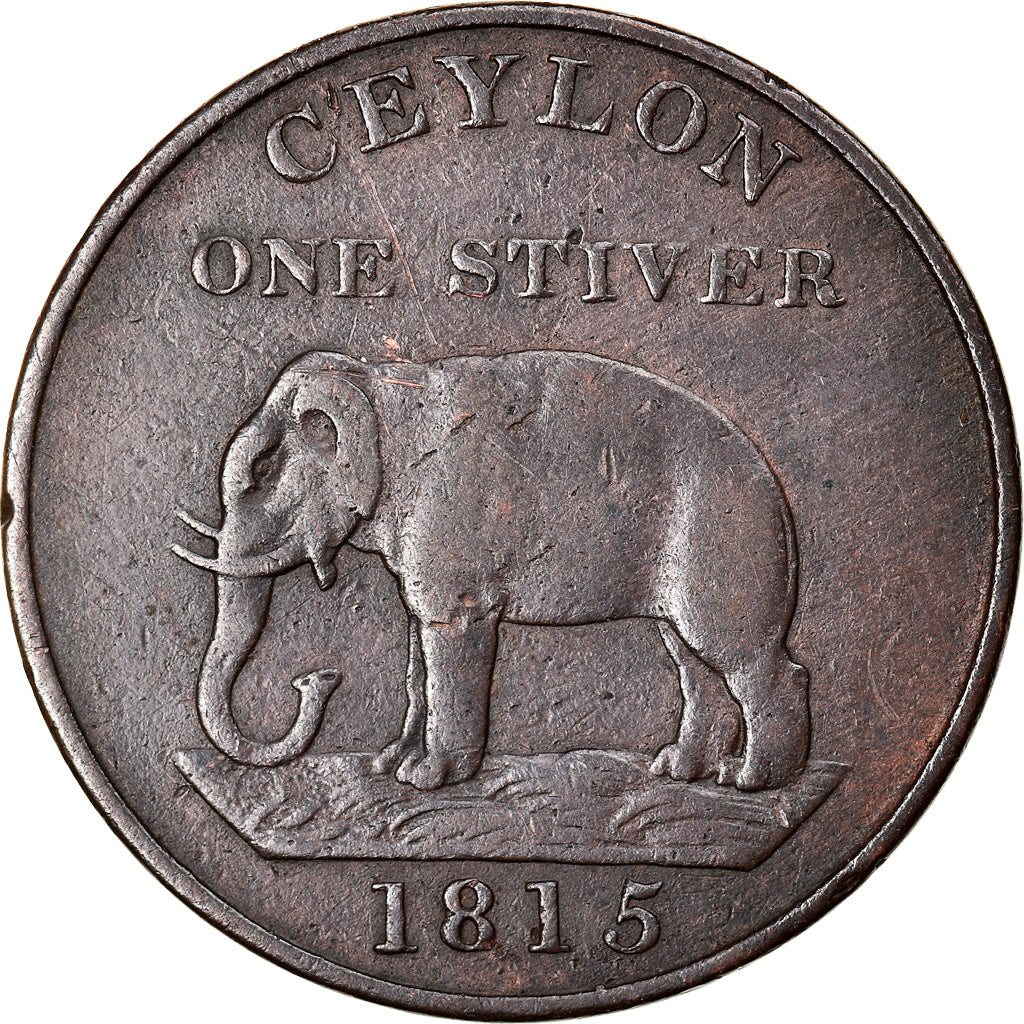 Coin, Ceylon, George III, Stiver, 1815, EF(40-45), Copper, KM:81