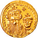 Moeda, Constans II, Solidus, 641-668 AD, Constantinople, AU(55-58), Dourado