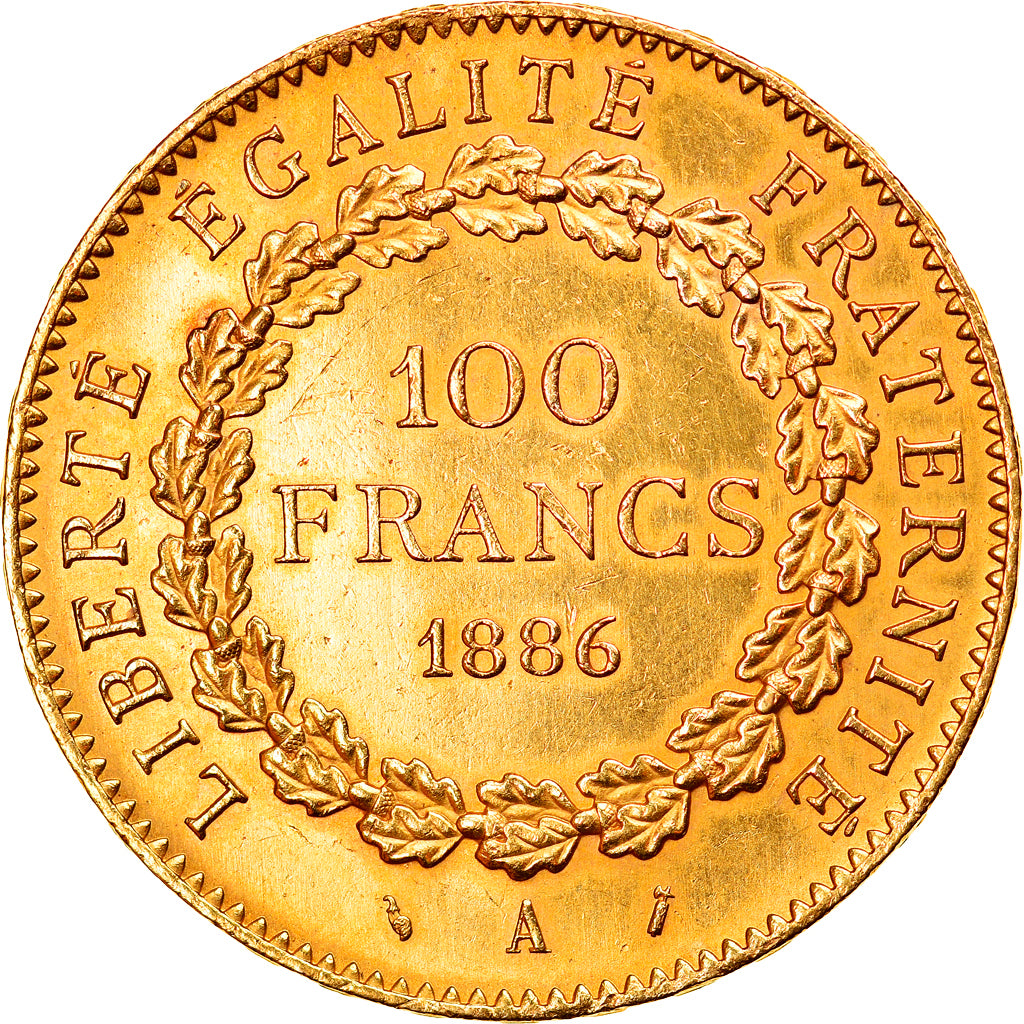 Munten, Frankrijk, Génie, 100 Francs, 1886, Paris, PR, Goud, KM:832