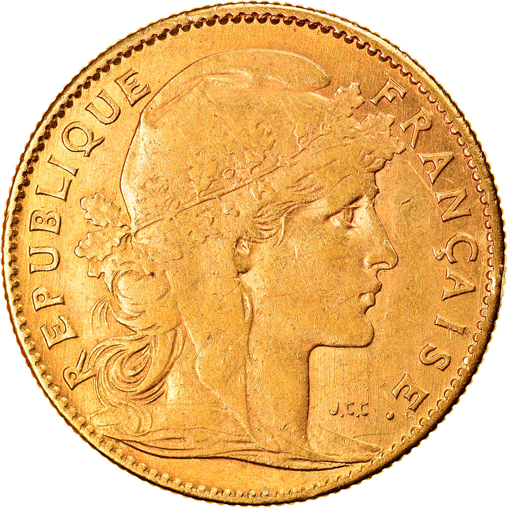 Munten, Frankrijk, Marianne, 10 Francs, 1905, Paris, FR+, Goud, KM:846