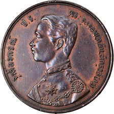 Moneda, Tailandia, Rama V, 2 Att, 1/32 Baht = 1 Sio, 1890, MBC+, Bronce, KM:23
