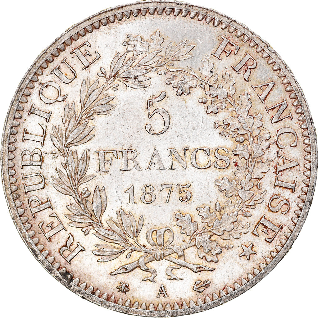 Coin, France, Hercule, 5 Francs, 1875, Paris, AU(55-58), Silver, KM:820.1