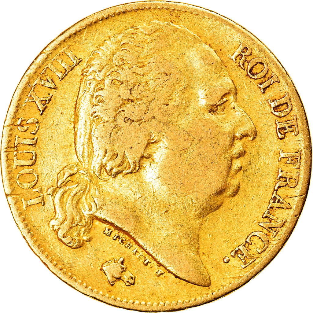 Coin, France, Louis XVIII, Louis XVIII, 20 Francs, 1818, Paris, EF(40-45), Gold