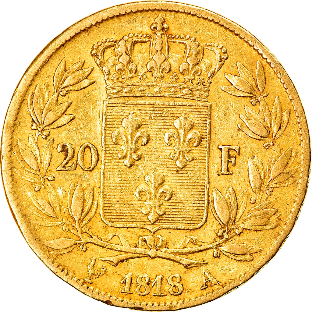 Coin, France, Louis XVIII, Louis XVIII, 20 Francs, 1818, Paris, EF(40-45), Gold