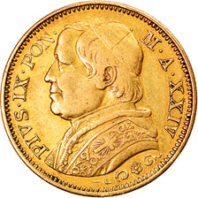 Moneda, Estados italianos, PAPAL STATES, Pius IX, 20 Lire, 1869, Roma, MBC, Oro
