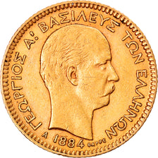 Coin, Greece, George I, 20 Drachmai, 1884, Paris, EF(40-45), Gold, KM:56