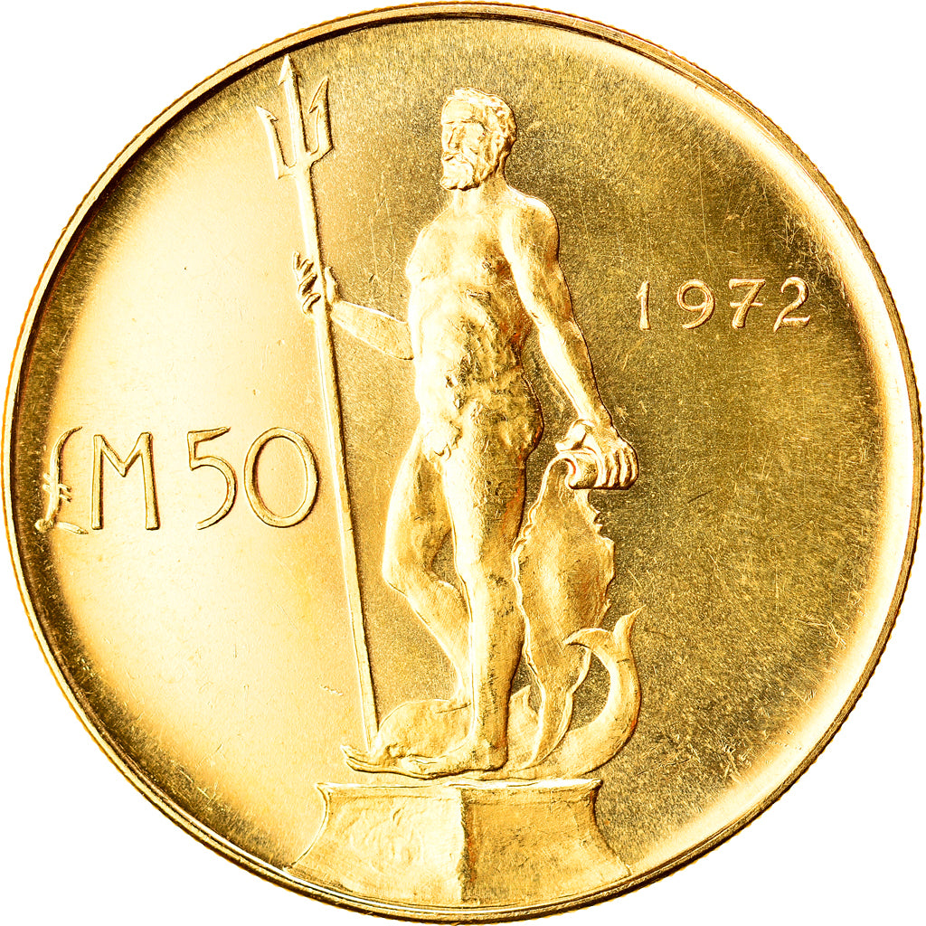 Munten, Malta, 50 Pounds, 1972, Proof, UNC-, Goud, KM:18