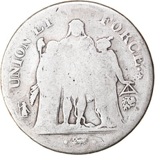 Coin, France, Union et Force, 5 Francs, An 10, Bayonne, VG(8-10), Silver