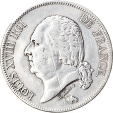 Monnaie, France, Louis XVIII, 5 Francs, 1822, Bordeaux, TB+, Argent